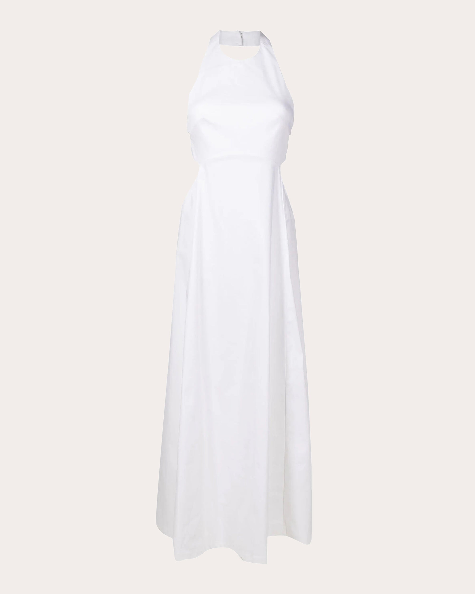 Tie-Back Stretch-Cotton Halterneck Maxi Dress