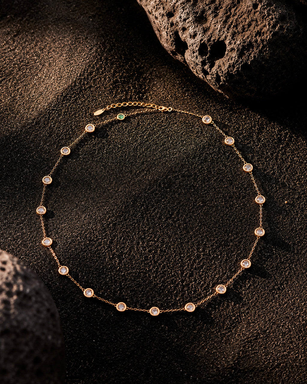 Crystal Quartz Vega Station Necklace