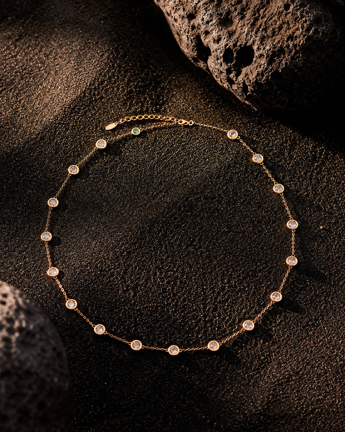 Crystal Quartz Vega Station Necklace