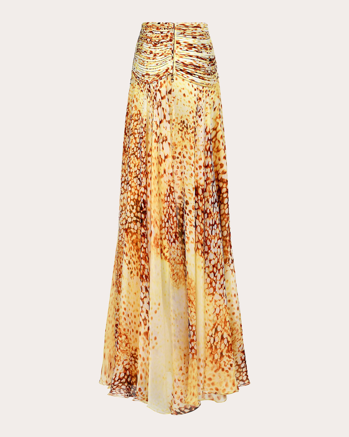 Vela Printed Silk High-Low Skirt