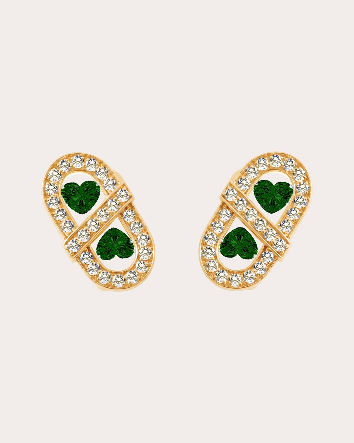Emerald Heart Vitamin Pink Mini Stud Earrings