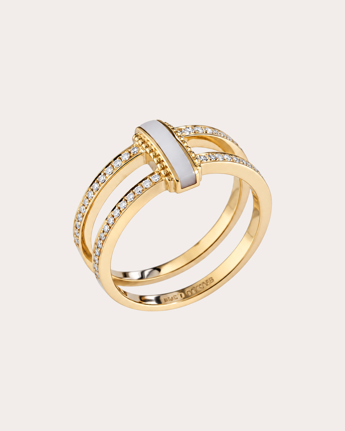 Mother of Pearl Vitamin Pink Double Elements Ring