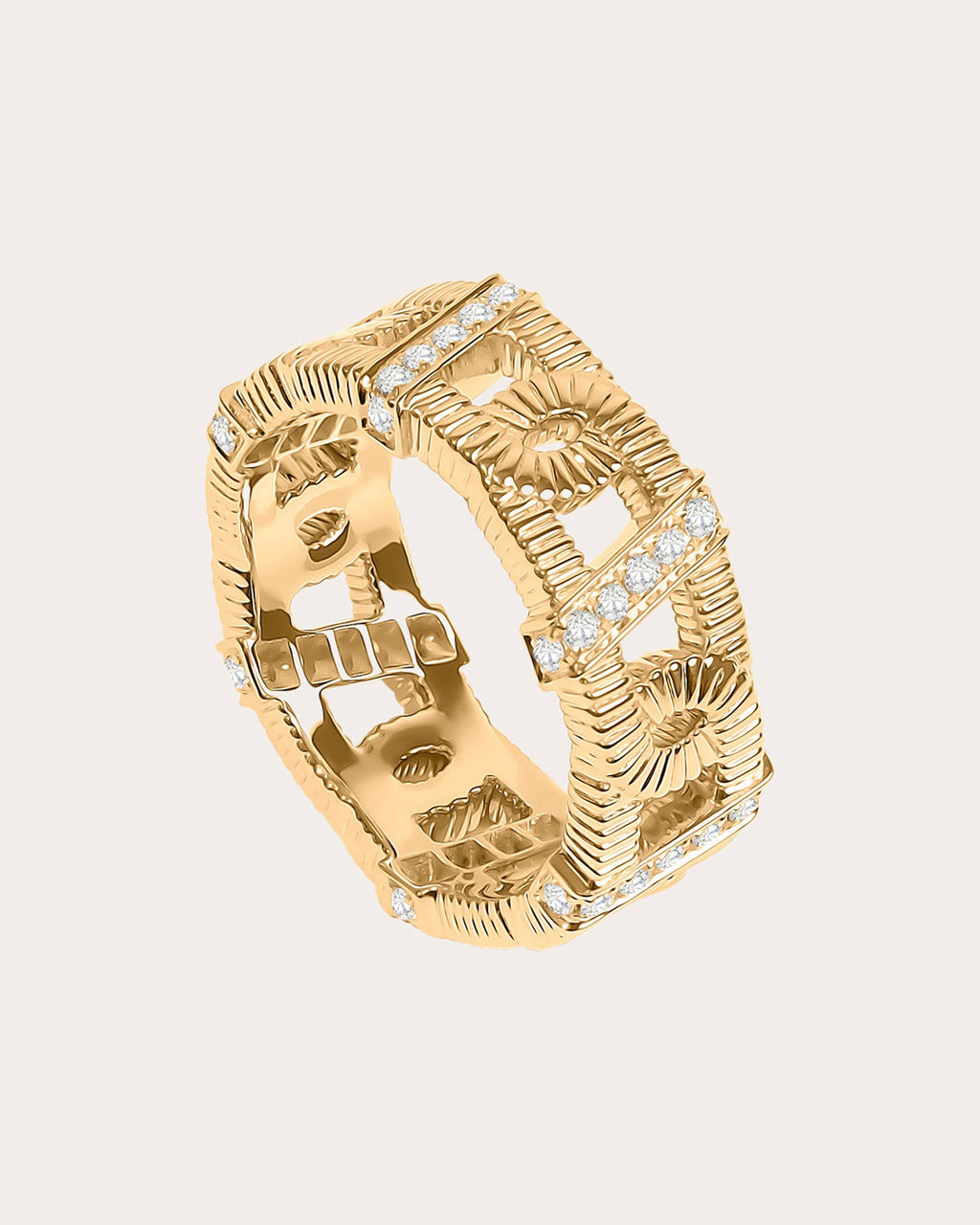 Diamond Vitamin Pink Energy Ribbon Band Ring