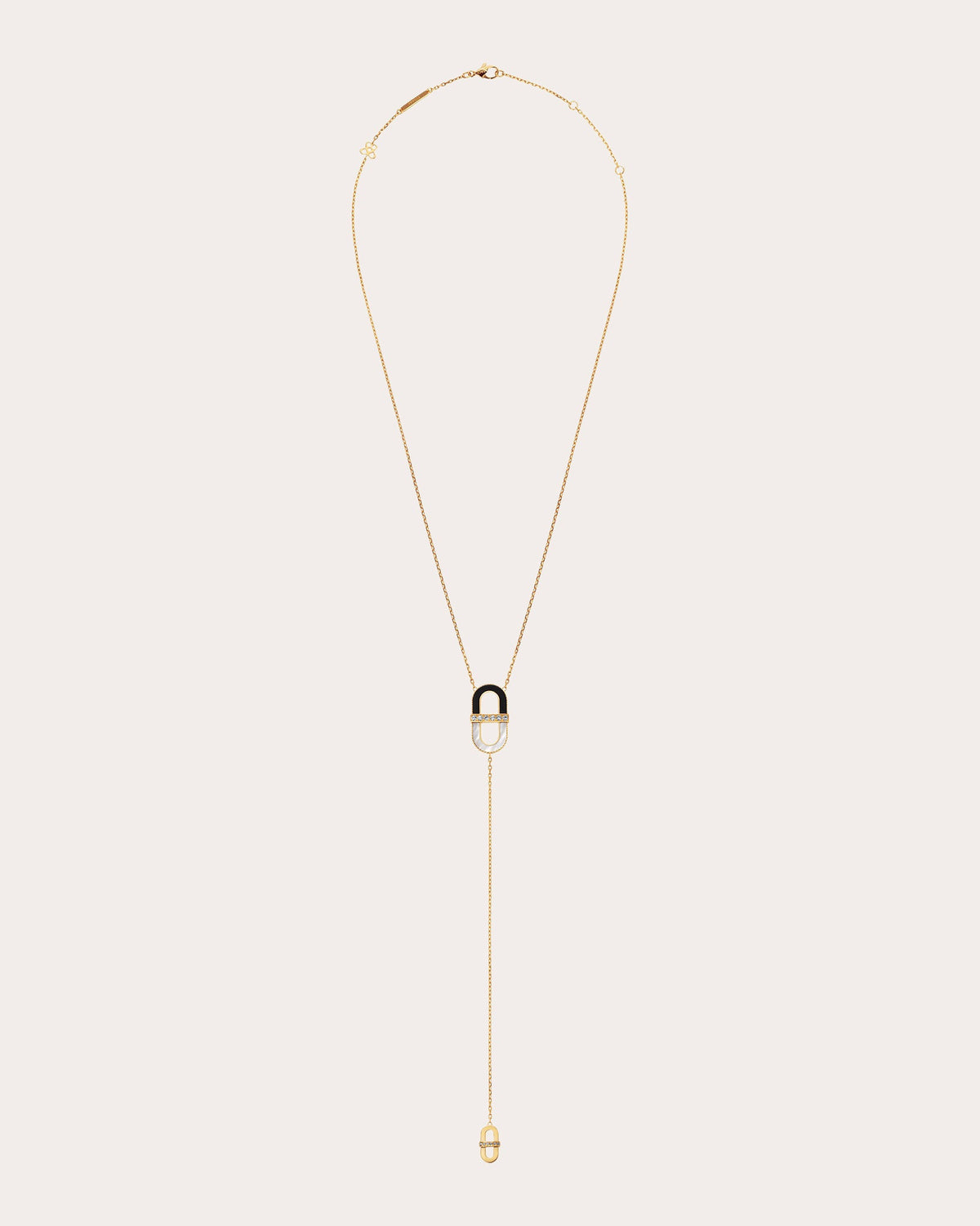 Onyx & Mother of Pearl Vitamin Pink Light Necklace