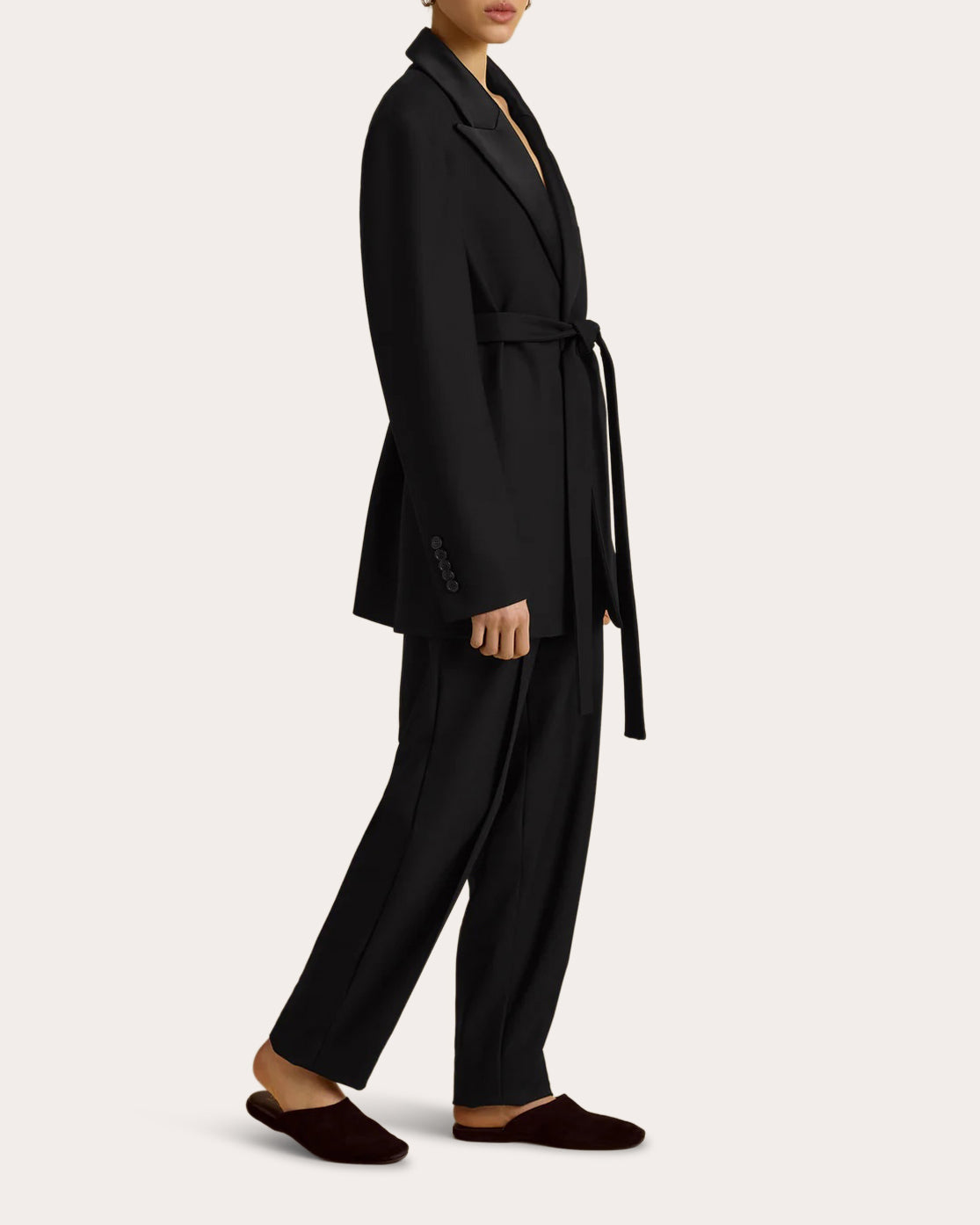 Wool Belted Boyfriend Blazer