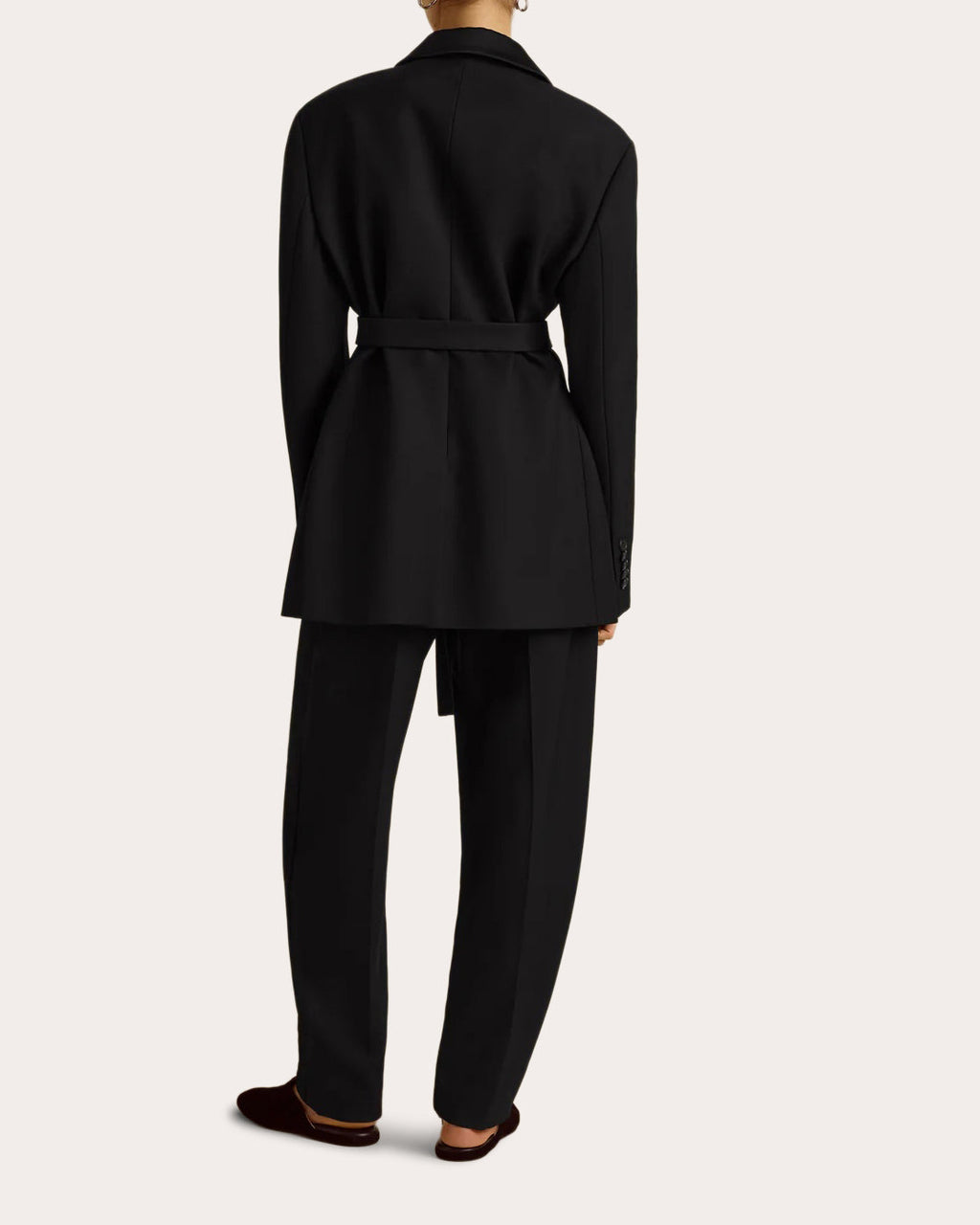 Wool Belted Boyfriend Blazer