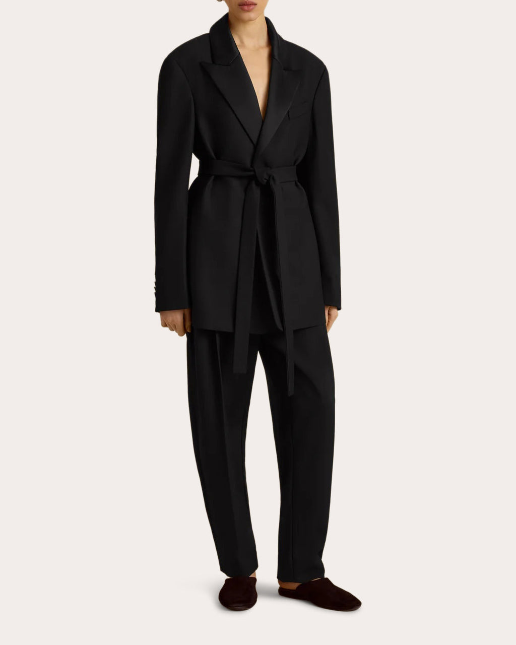Wool Belted Boyfriend Blazer