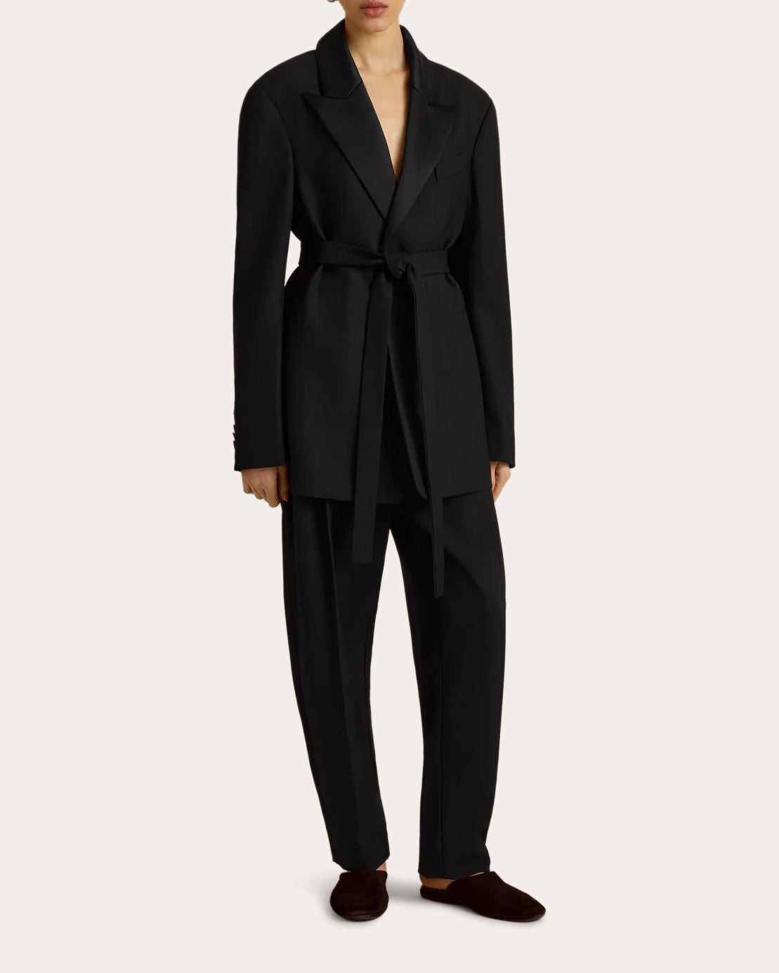 Wool Belted Boyfriend Blazer