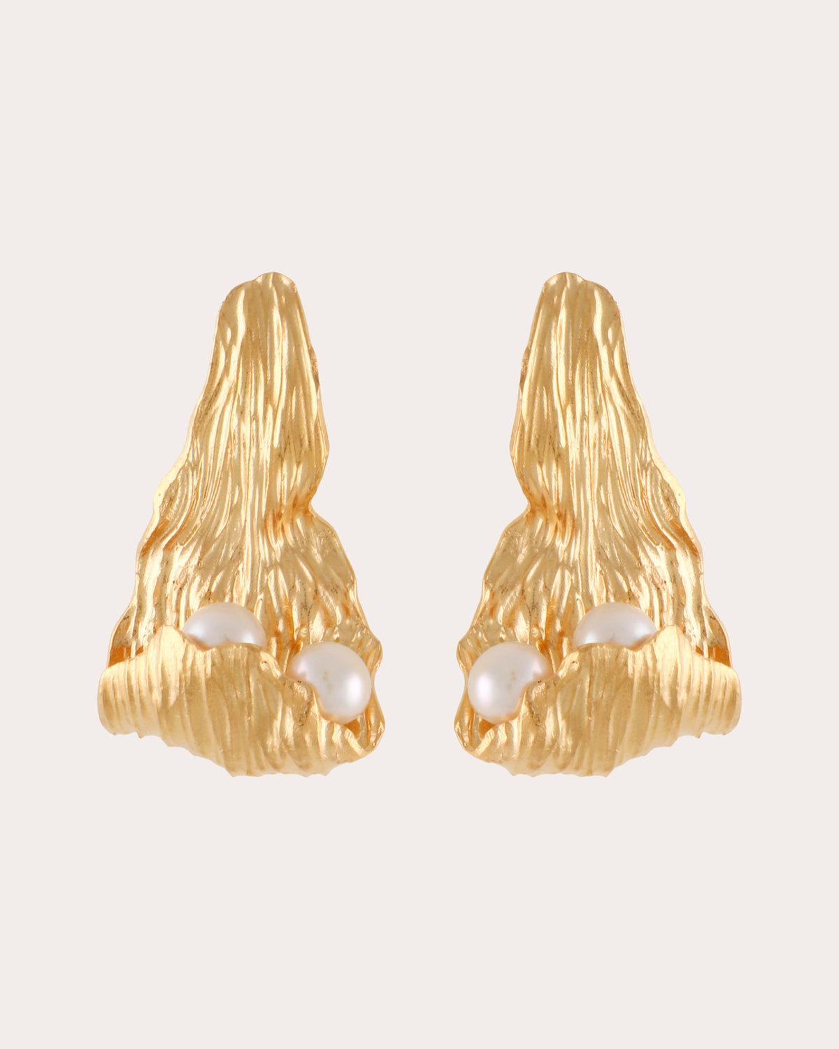 Cultured Pearl Long Petal Drop Earrings