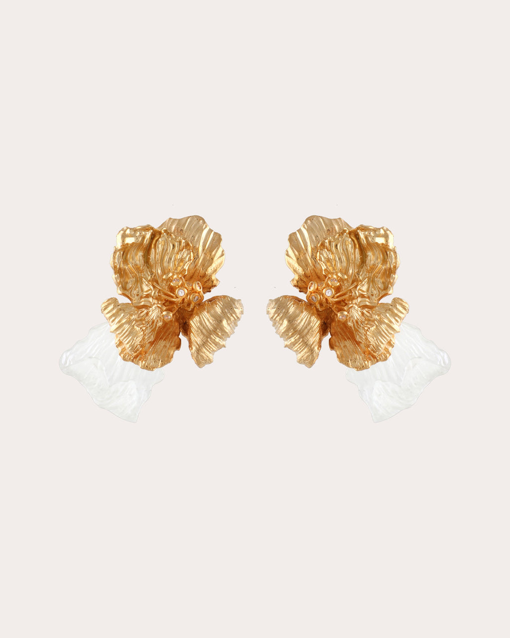 Cubic Zirconia Flower Stud Earrings