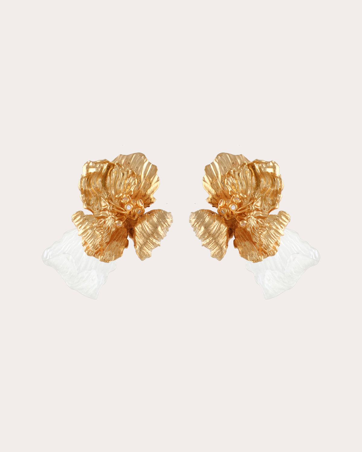 Cubic Zirconia Flower Stud Earrings