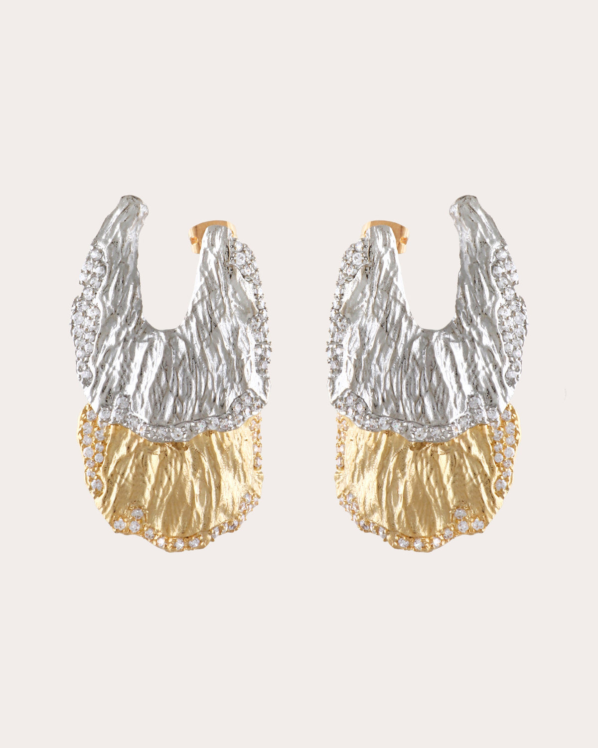 Two-Tone Double Petal Drop Earrings