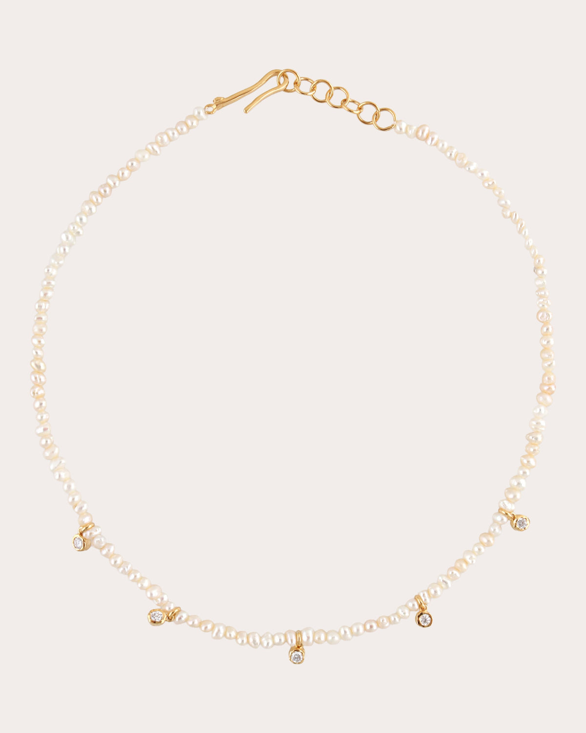 Cultured Pearl Dangling Choker Necklace