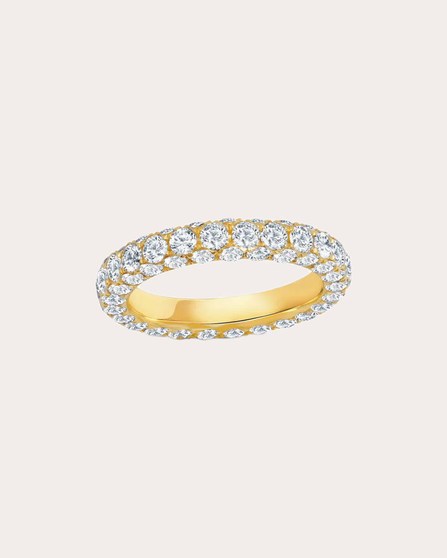 Diamond & 18k Gold Three-Sided Ring