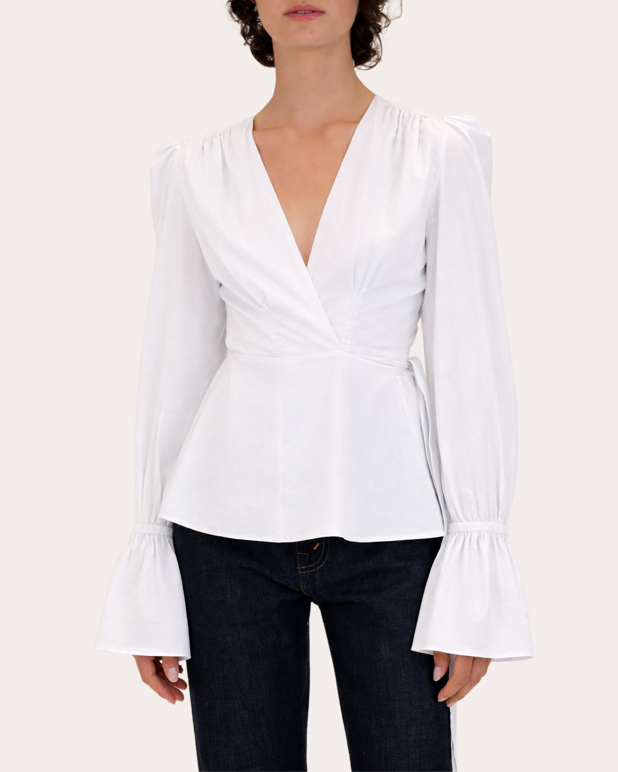 Willow Cotton Voile Gathered Wrap Top