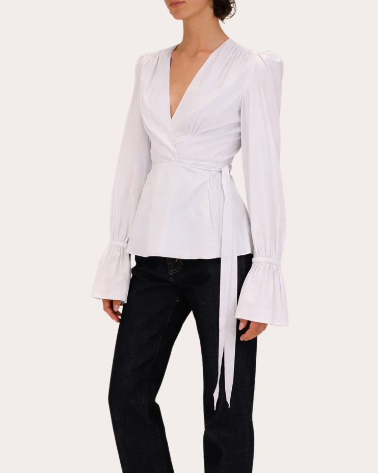 Willow Cotton Voile Gathered Wrap Top