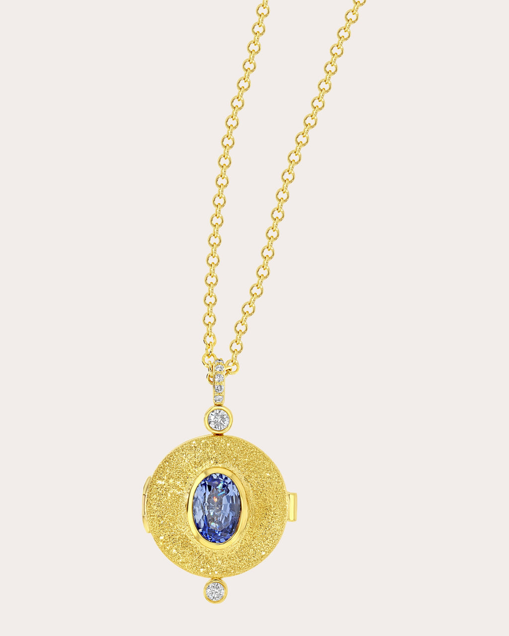 Sapphire & Diamond Wizard Locket Necklace