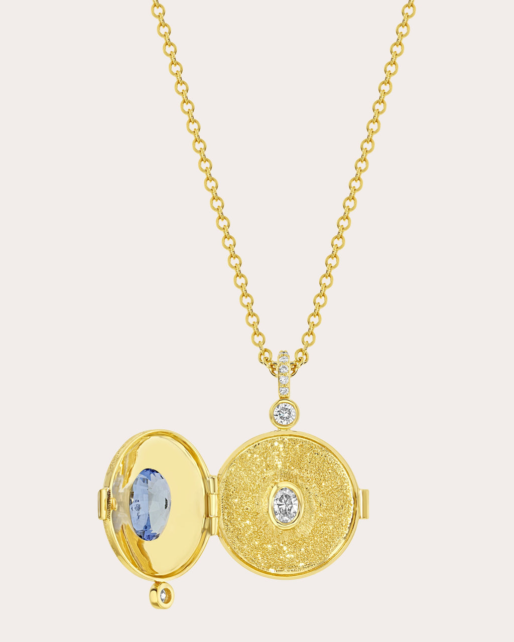 Sapphire & Diamond Wizard Locket Necklace