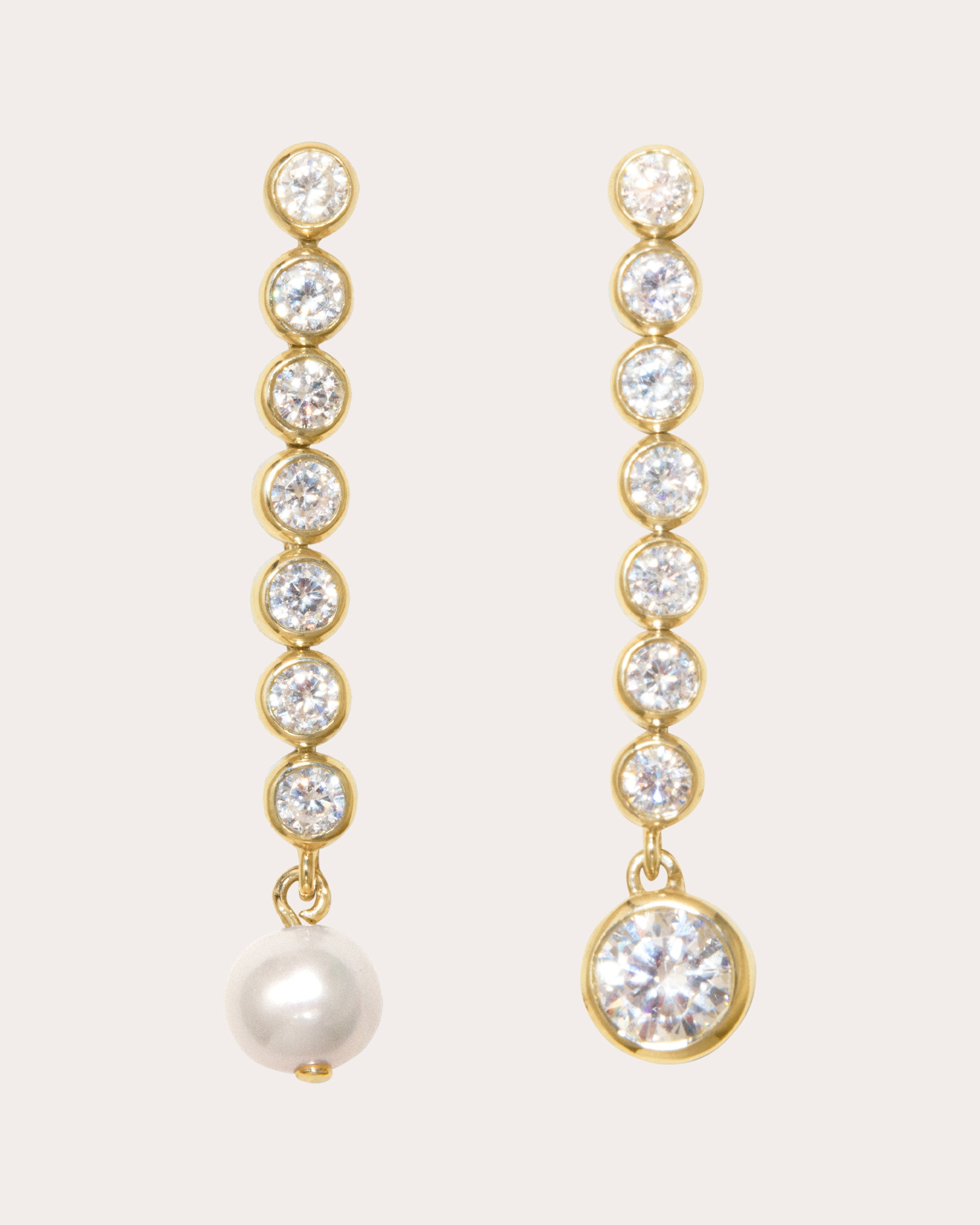 Pearl & Cubic Zirconia Ascent Drop Earrings