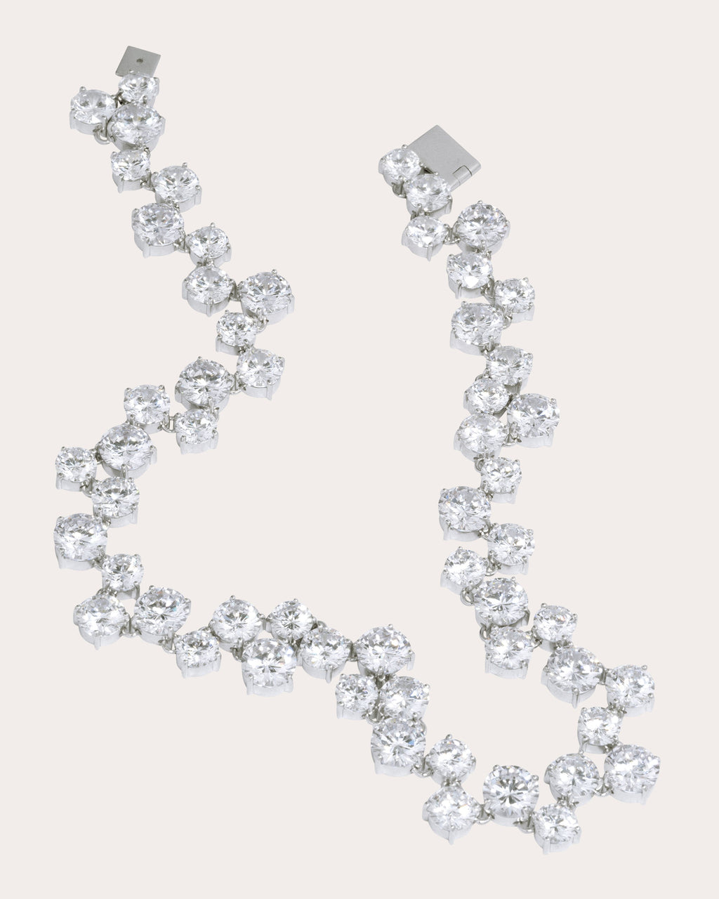 Cubic Zirconia Checkerboard Necklace
