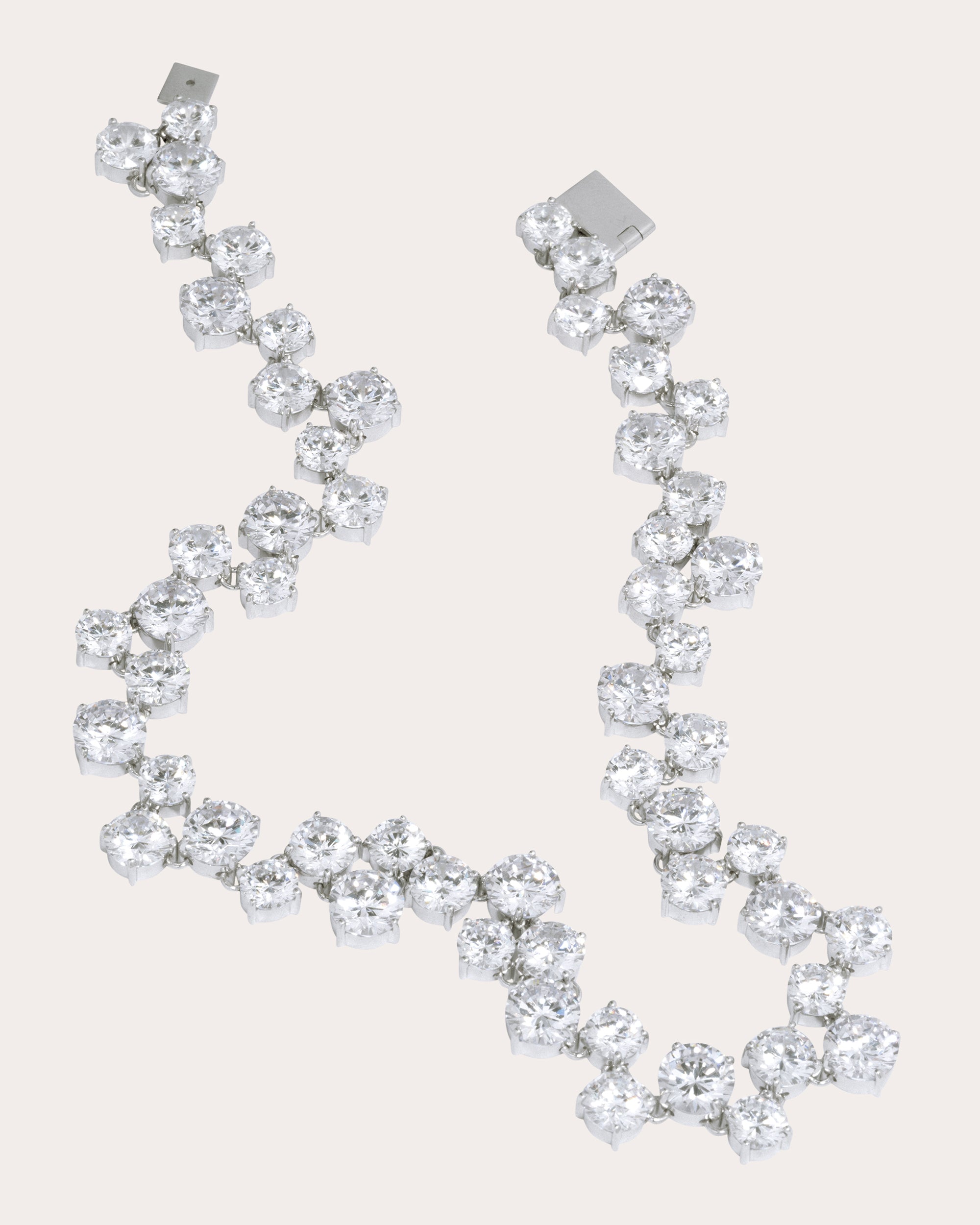 Cubic Zirconia Checkerboard Necklace