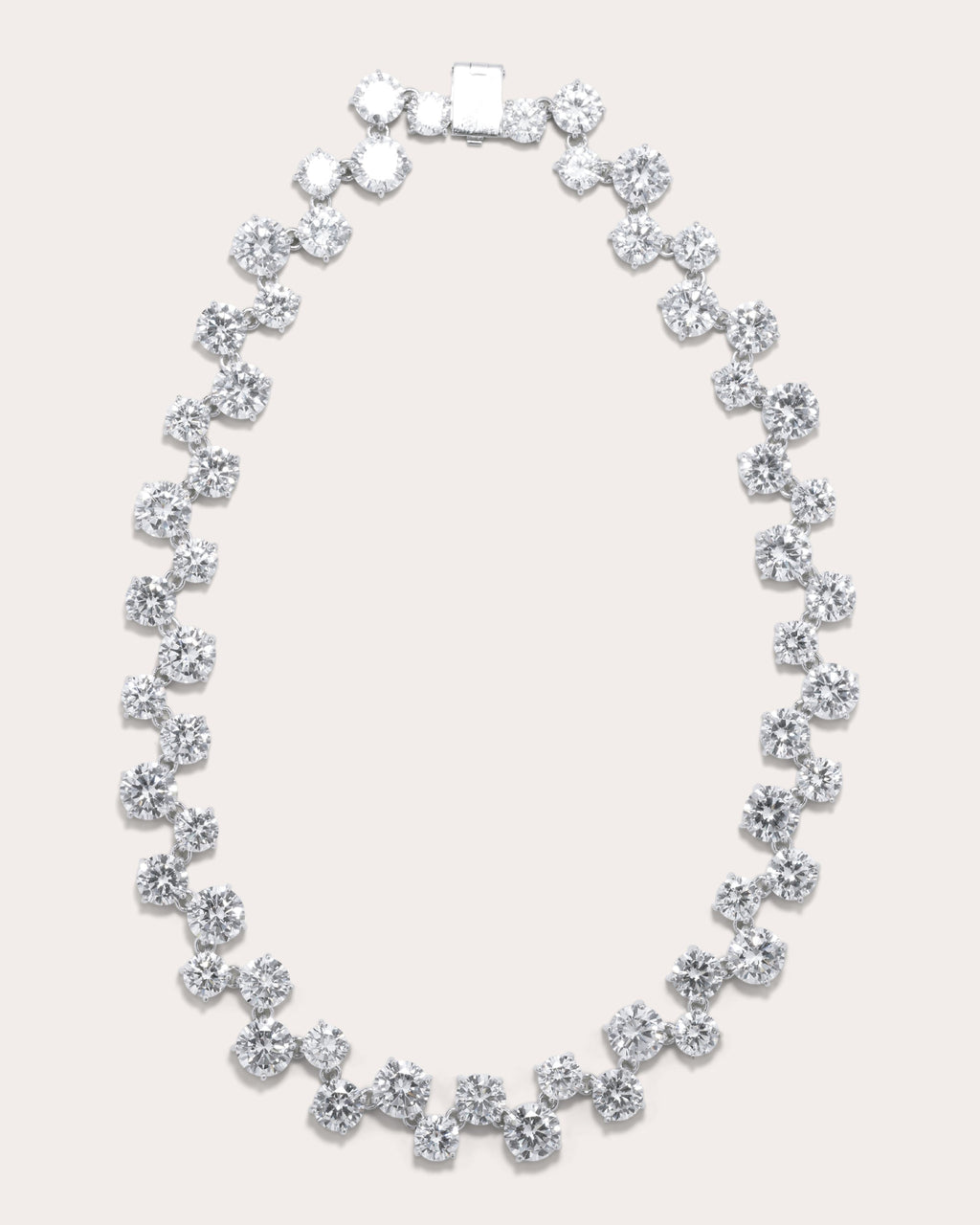 Cubic Zirconia Checkerboard Necklace