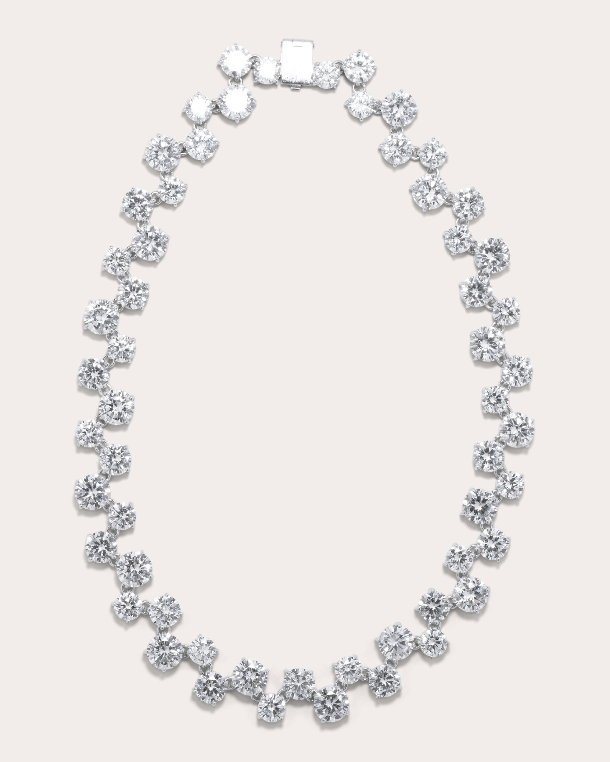 Cubic Zirconia Checkerboard Necklace
