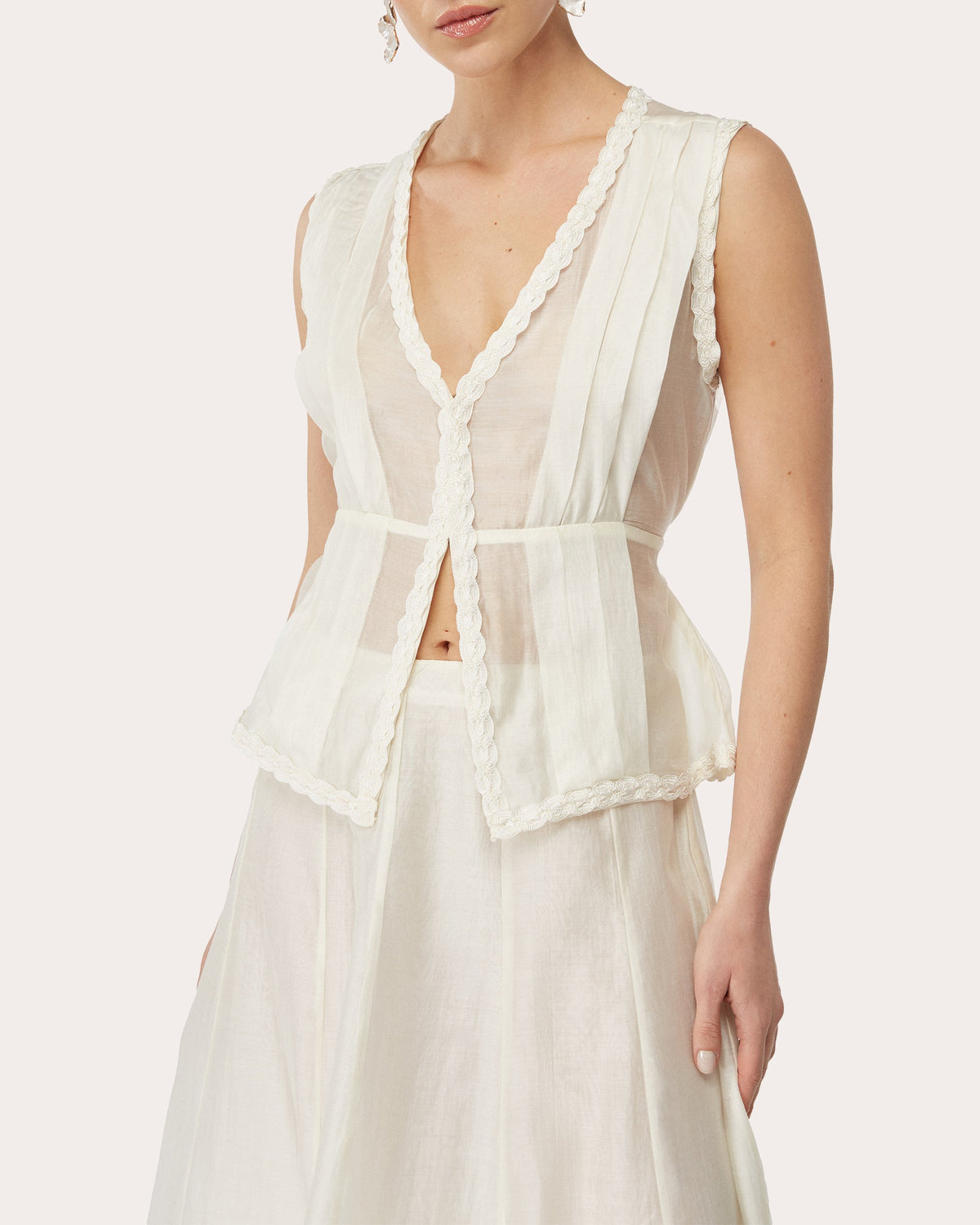Zaphyr Semi-Sheer Cotton Vest Top