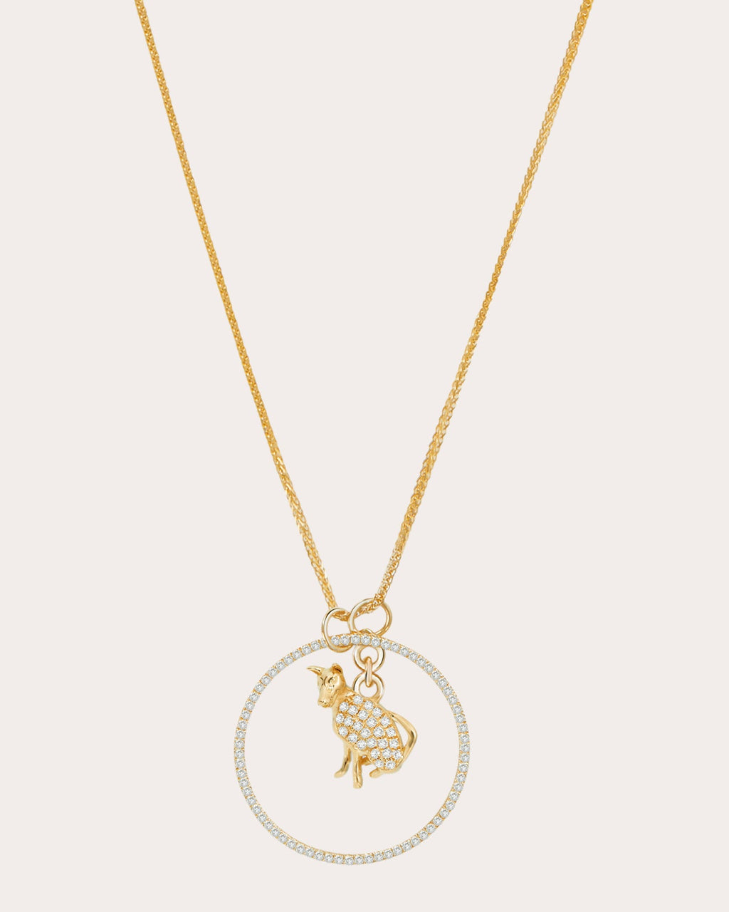 Diamond Zodiac Dog Pendant Necklace