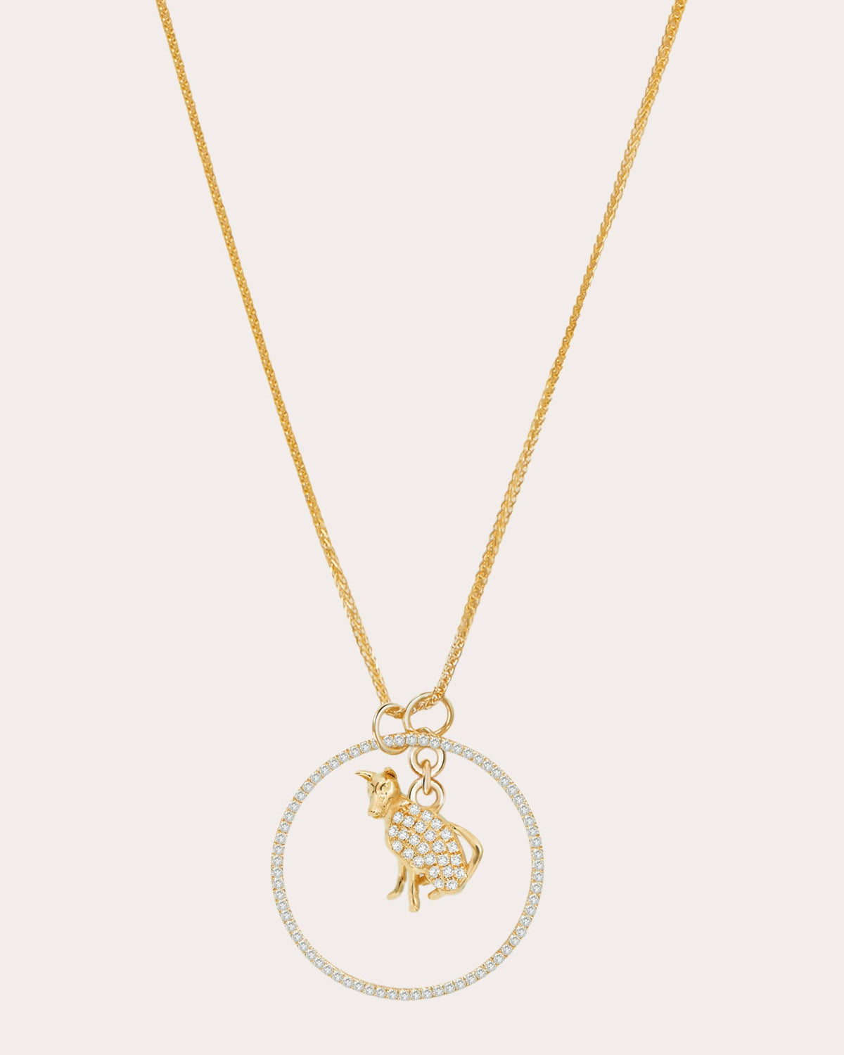 Diamond Zodiac Dog Pendant Necklace