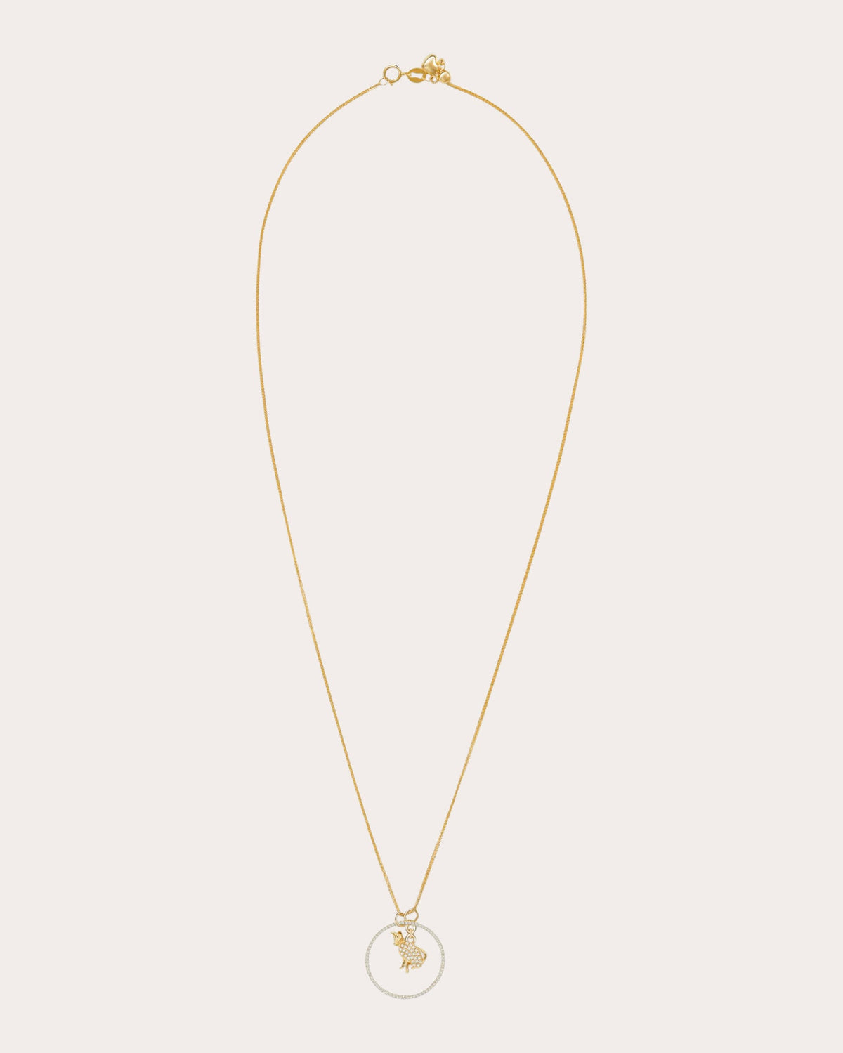 Diamond Zodiac Dog Pendant Necklace