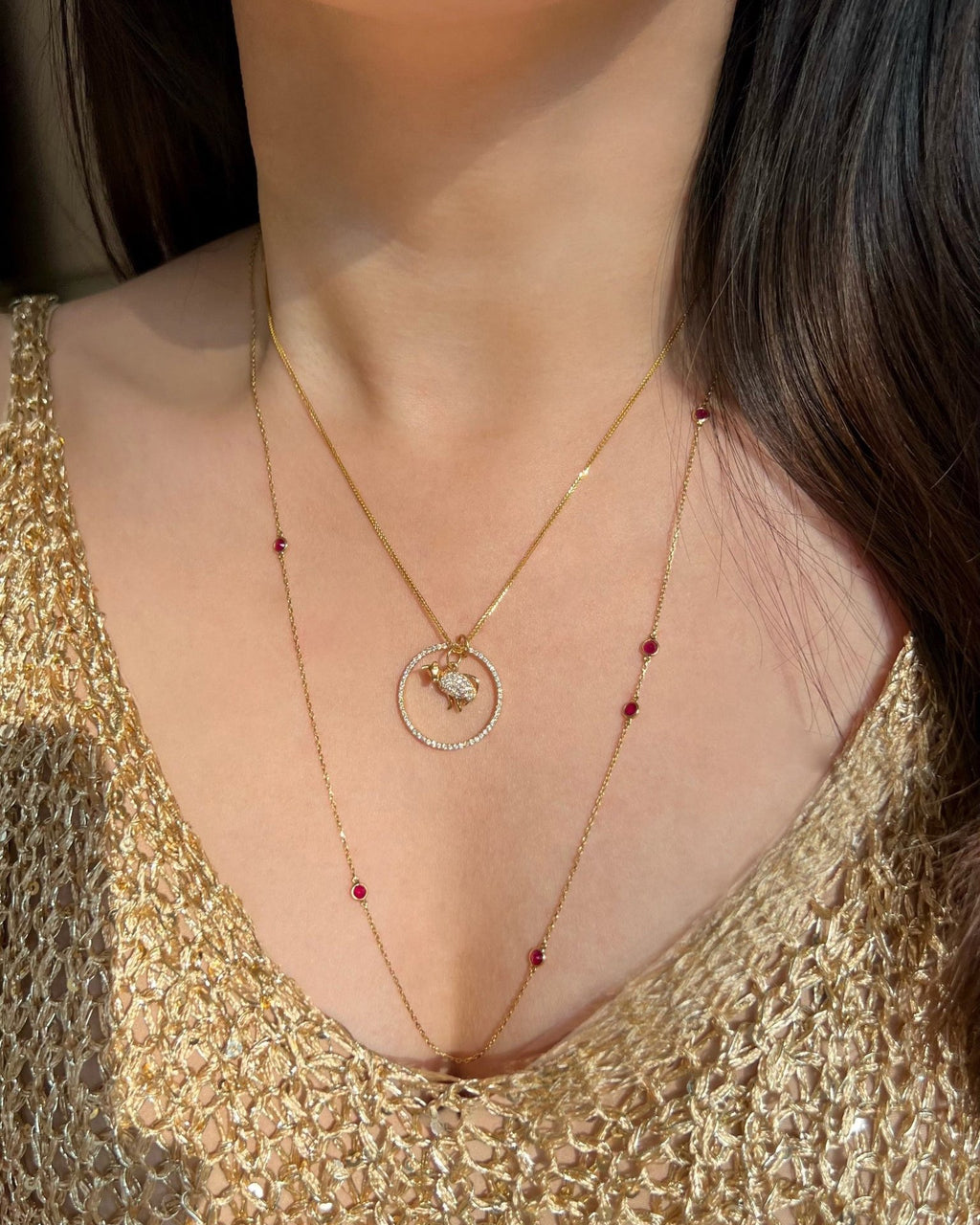 Diamond Zodiac Dog Pendant Necklace