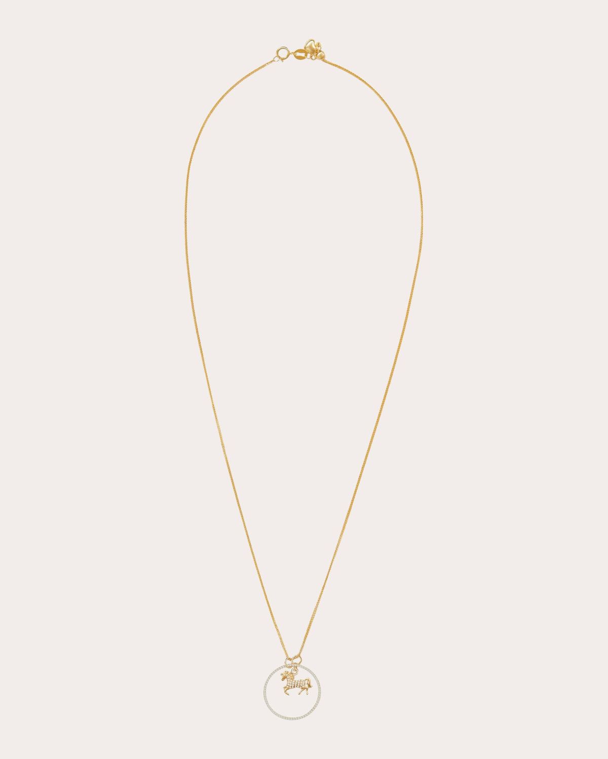 Diamond Zodiac Horse Pendant Necklace