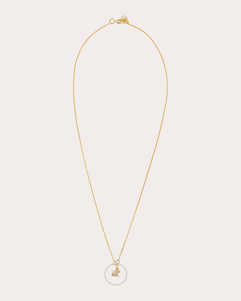 Diamond Zodiac Monkey Pendant Necklace