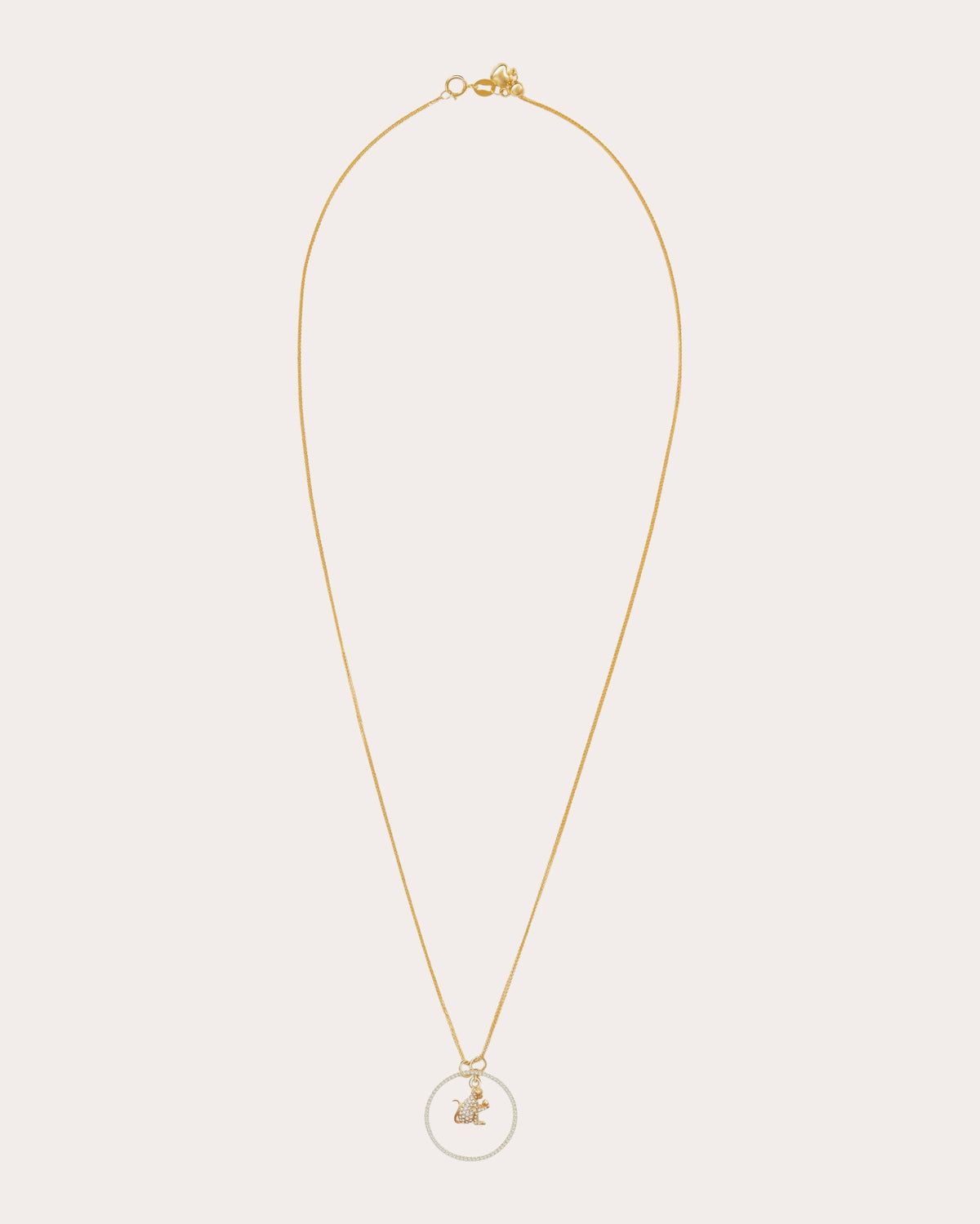 Diamond Zodiac Monkey Pendant Necklace