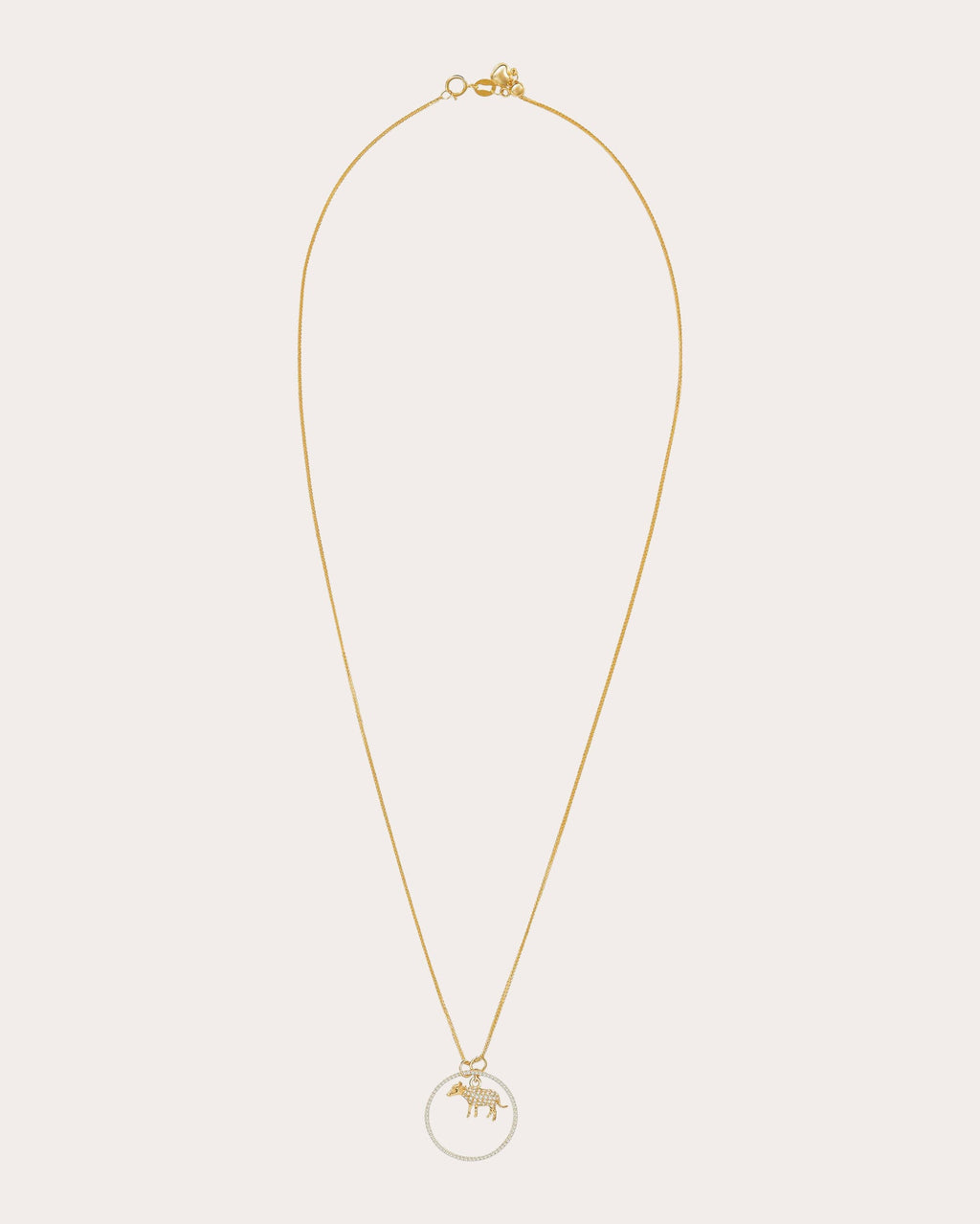Diamond Zodiac Ox Pendant Necklace