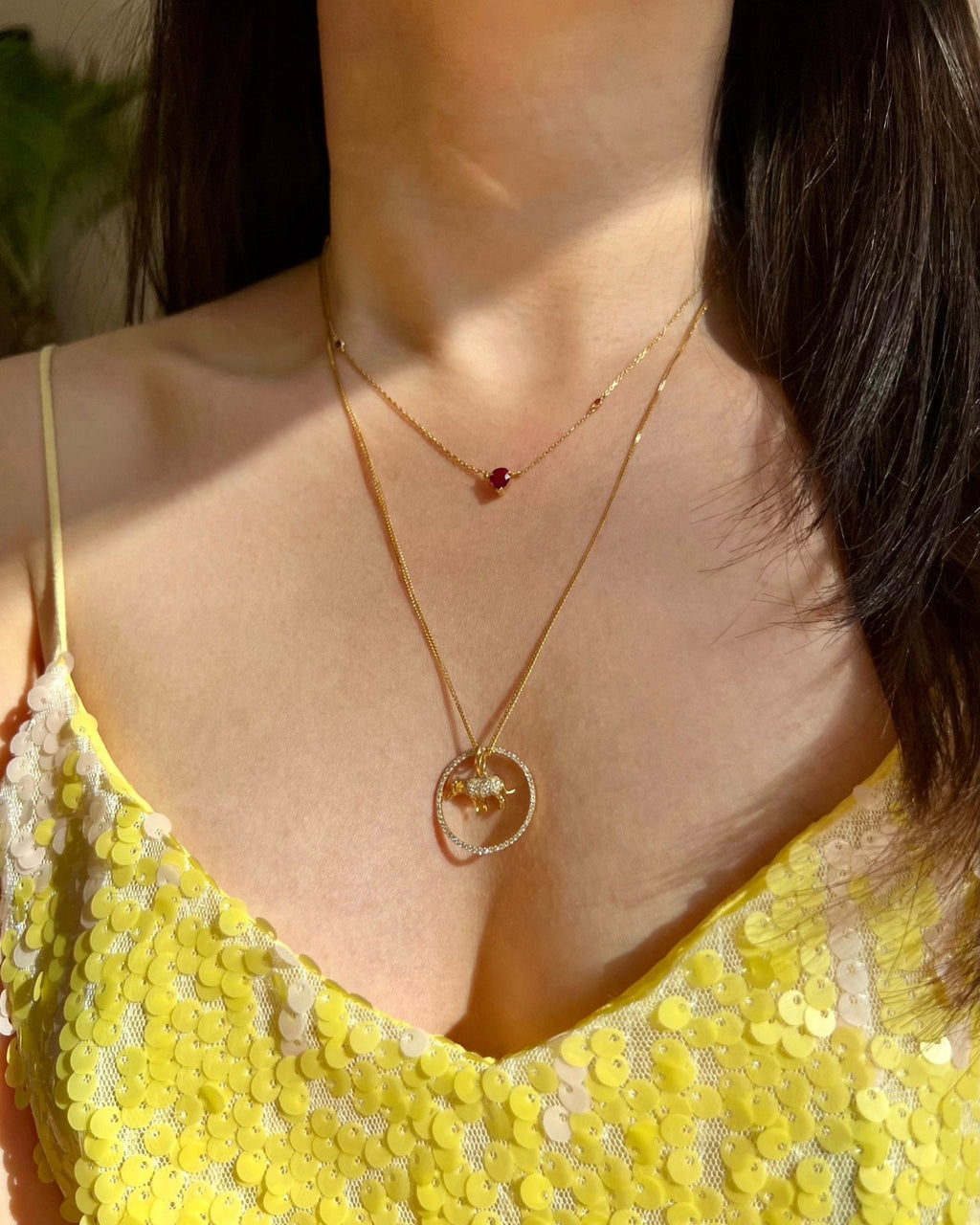 Diamond Zodiac Ox Pendant Necklace