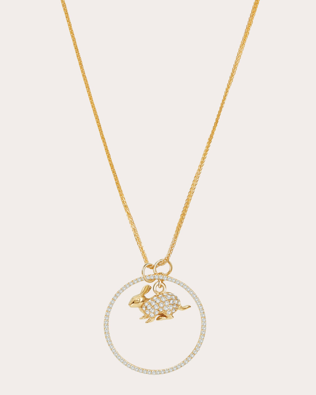 Diamond Zodiac Rabbit Pendant Necklace