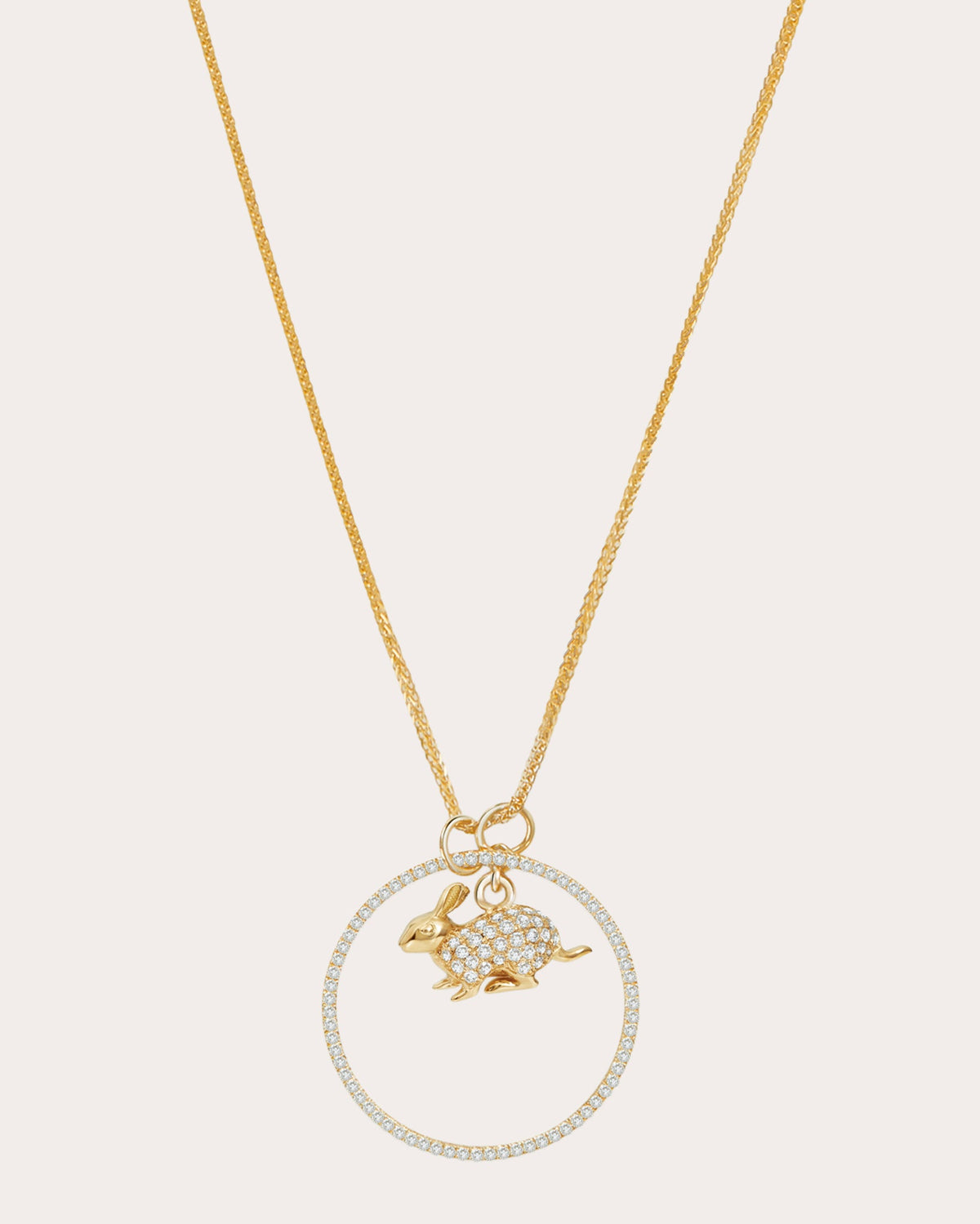 Diamond Zodiac Rabbit Pendant Necklace