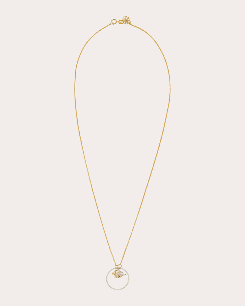 Diamond Zodiac Rabbit Pendant Necklace