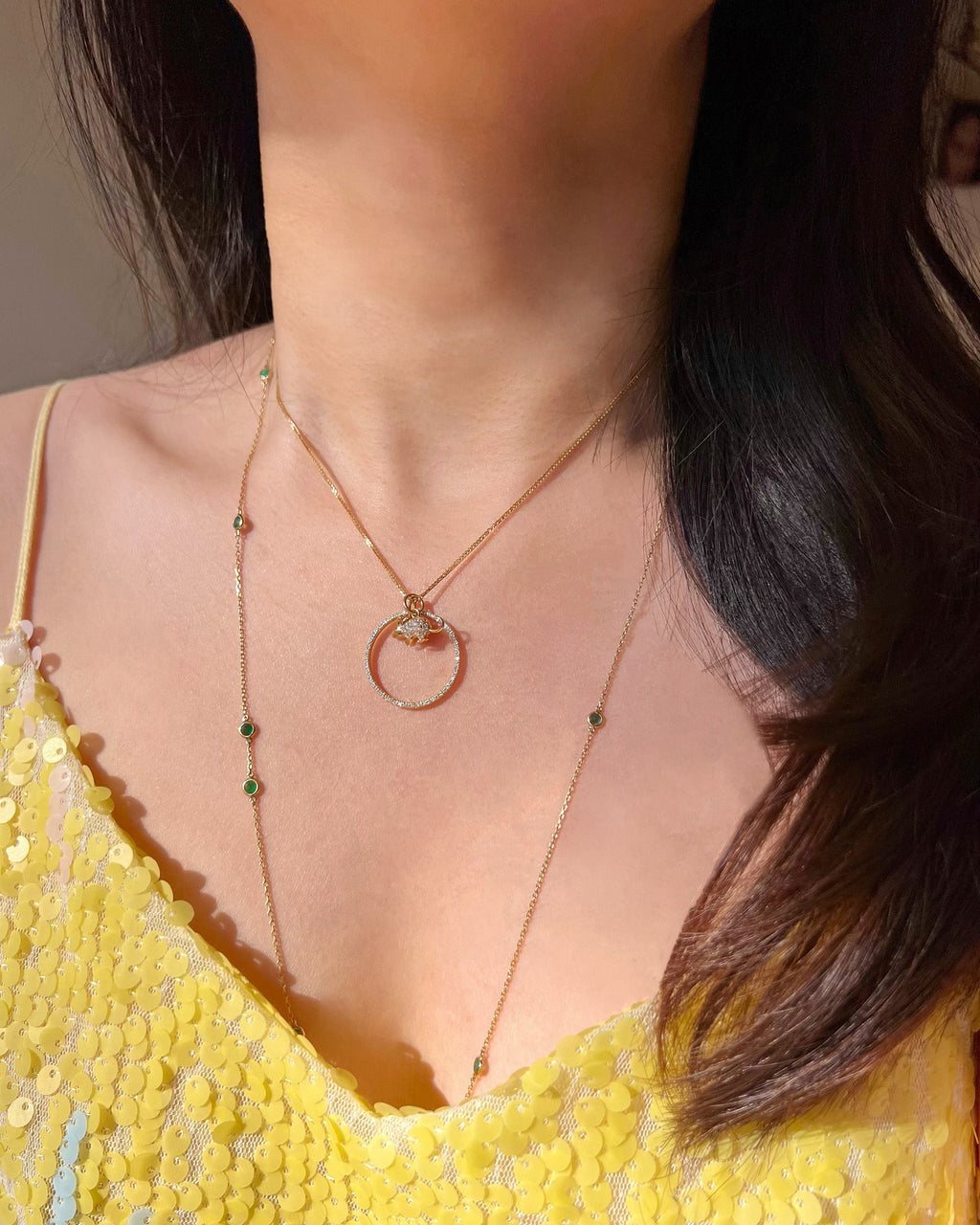 Diamond Zodiac Rat Pendant Necklace
