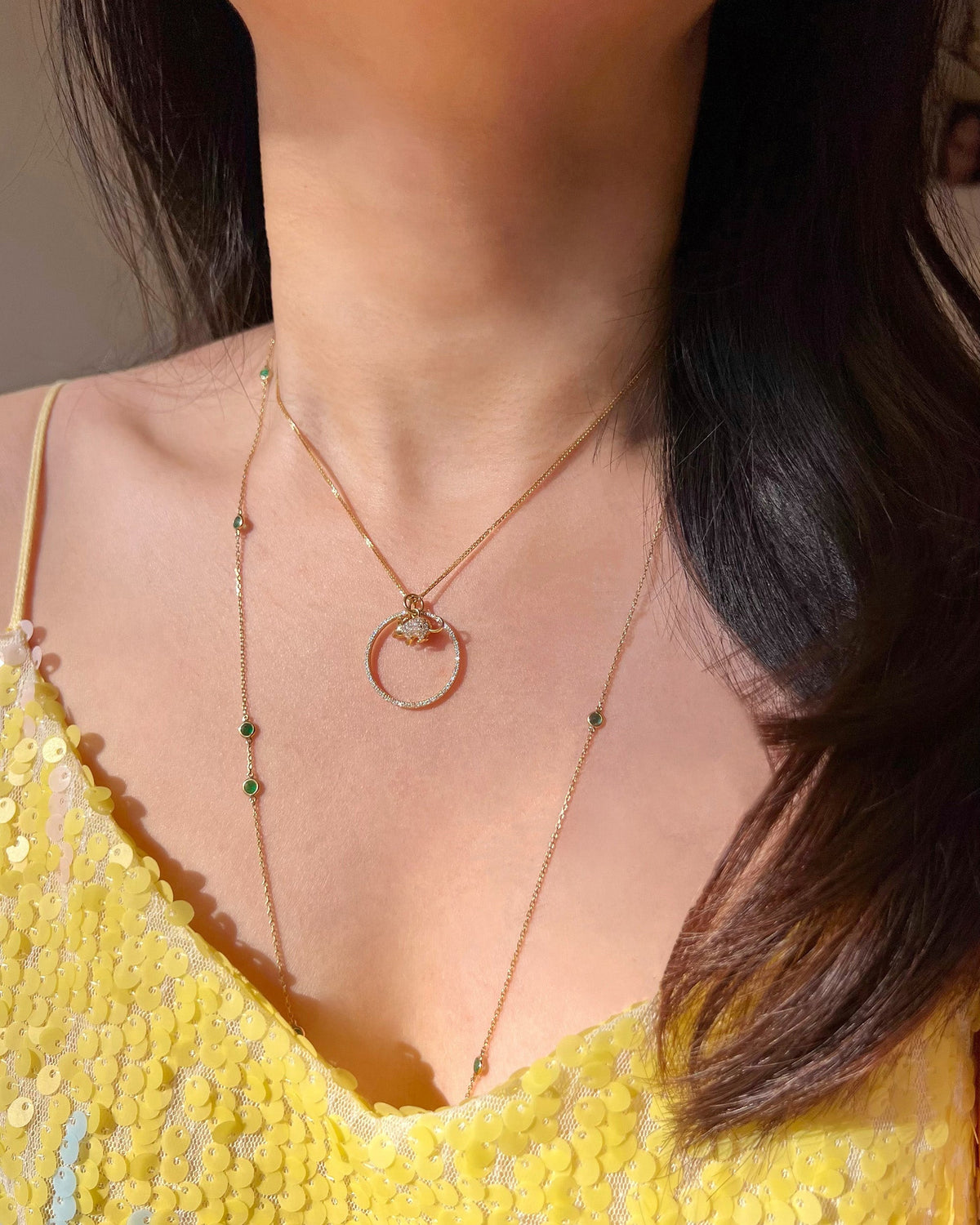 Diamond Zodiac Rat Pendant Necklace