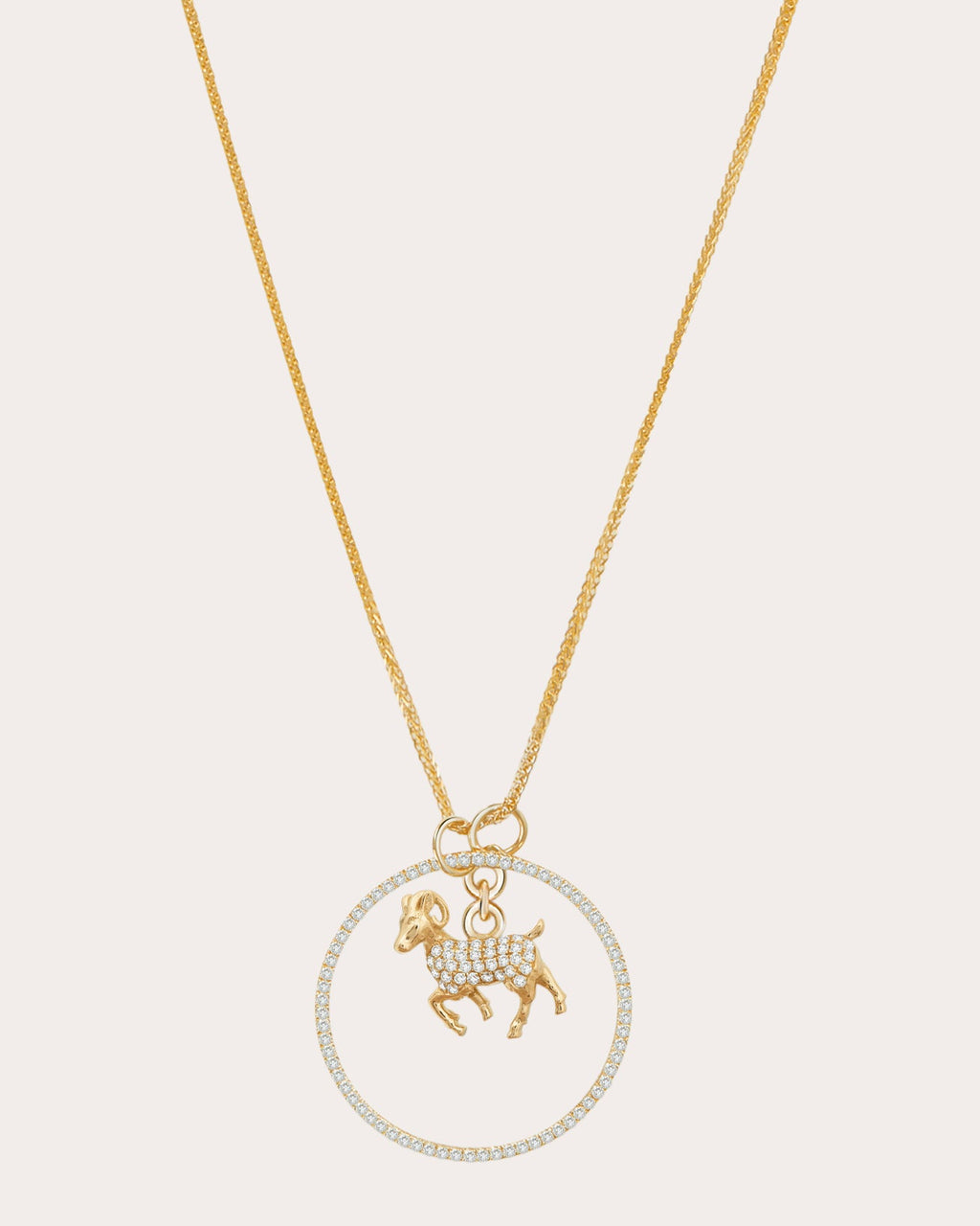 Diamond Zodiac Goat Pendant Necklace