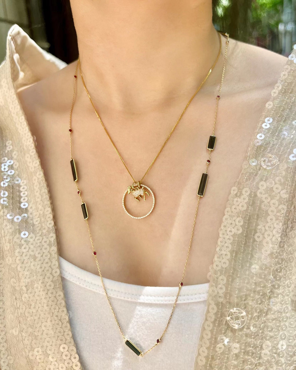 Diamond Zodiac Goat Pendant Necklace
