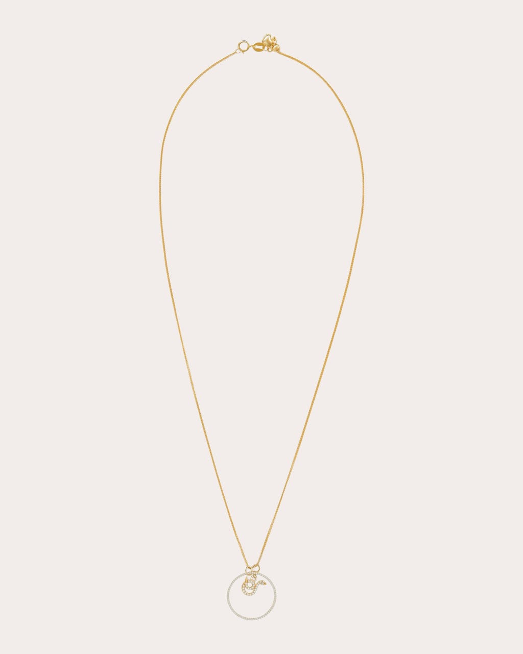 Diamond Zodiac Snake Pendant Necklace