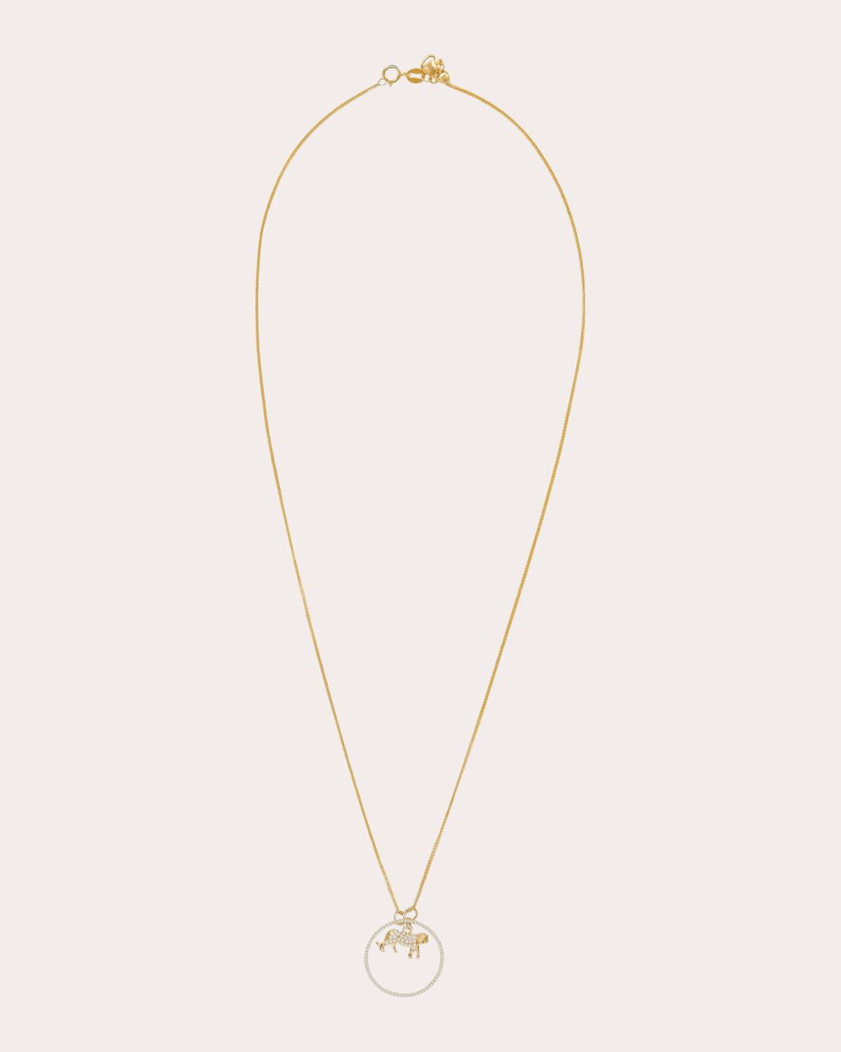 Diamond Zodiac Tiger Pendant Necklace
