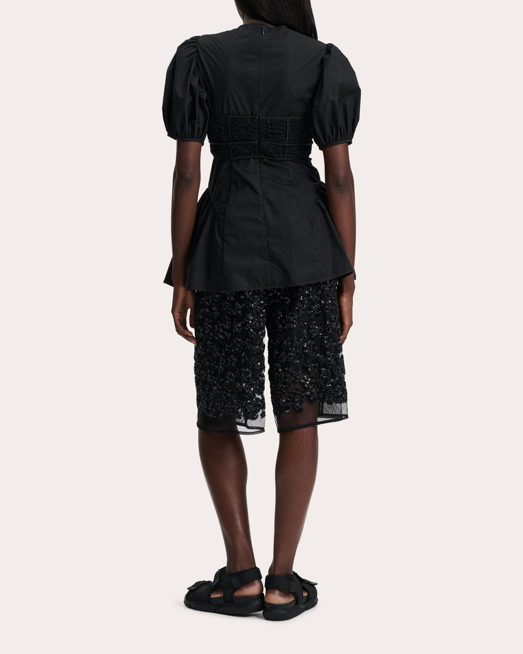 Conner Smocked Cotton Peplum Top