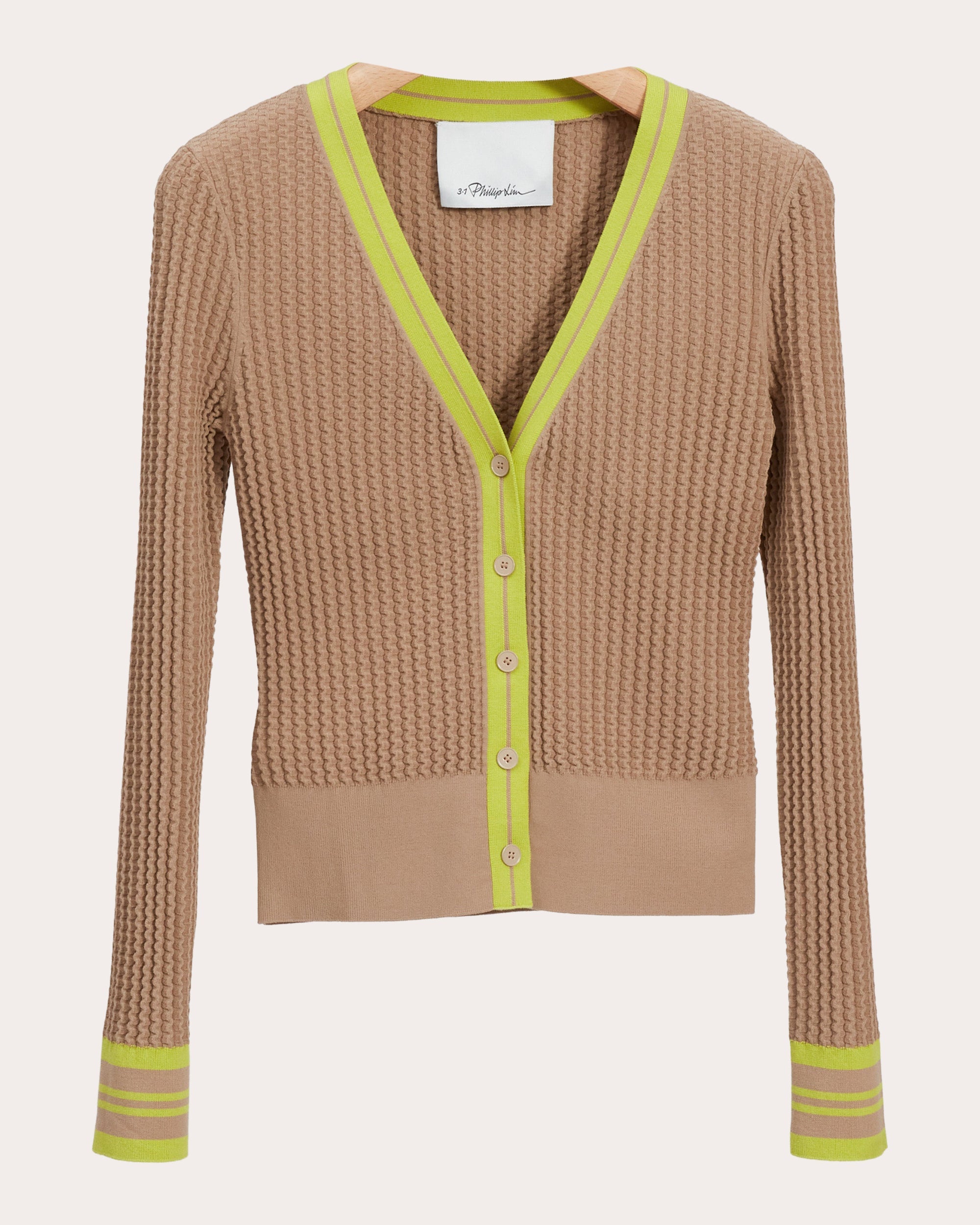 Textured Knit V-Neck Cardigan