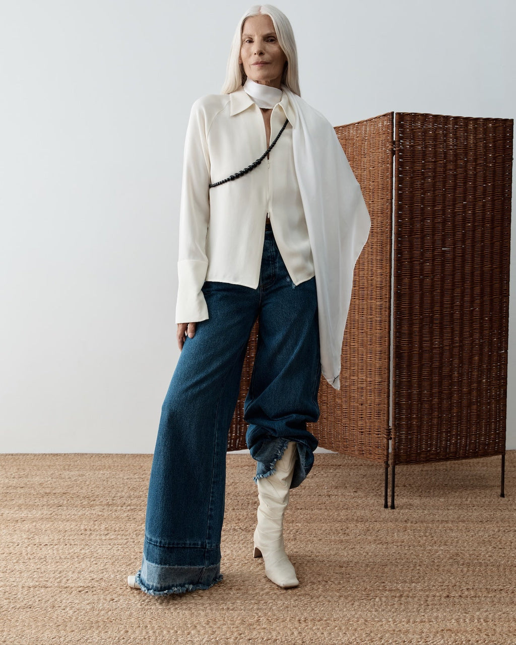 Lea Silk Crepe Collared Shirt