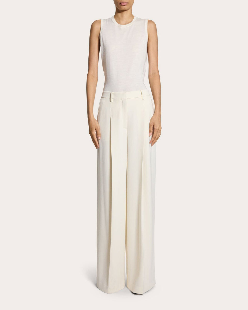 Admiral Crepe Pleated Wide-Leg Trousers